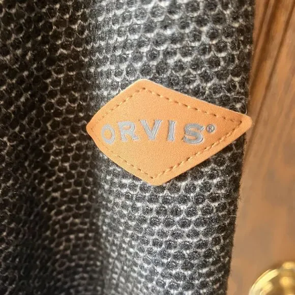 ORVIS Sherpa Lined Fleece 1/4 Zip Pullover Sweater Black & White Men's XL Tweed - Picture 5 of 13